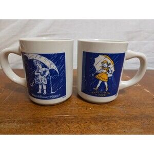 Morton Salt Girl 1914 1956 Logo Coffee Mugs Cups Umbrella Vintage